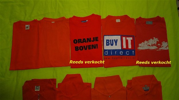 Te koop diverse (nieuwe) oranje T-shirts en polo's (maat XL) - 7