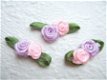Lief dubbel satijnen roosje ~ Roze / lila paars - 1 - Thumbnail