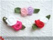 Lief dubbel satijnen roosje ~ Roze / lila paars - 2 - Thumbnail