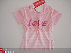 leuk meiden shirt  top met love 98/104 ADGEPRIJSD