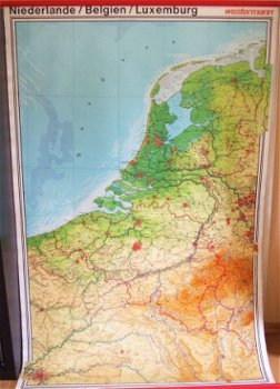 Zeer grote schoolkaart Niederlande Belgien Luxemburg - 1