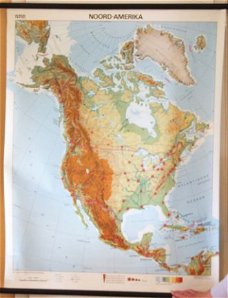 Schoolkaart Noord Amerika (geografisch)