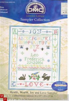 Koopje-DMC Health, Joy and Love sampler - geboortetegel - 1