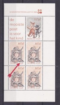 Nederland 1992 blok kinderzegels postfris met varieteit - 1