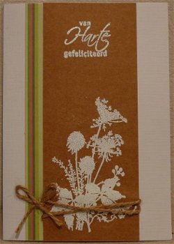 Felicitatiekaart 17: Witte embossing bloemen - 1