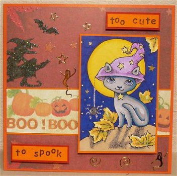 Halloweenkaart 12: Too cute to spook - 1