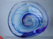 Glazen asbak Maastricht Holland blauw gewolkt met transpara - 1 - Thumbnail