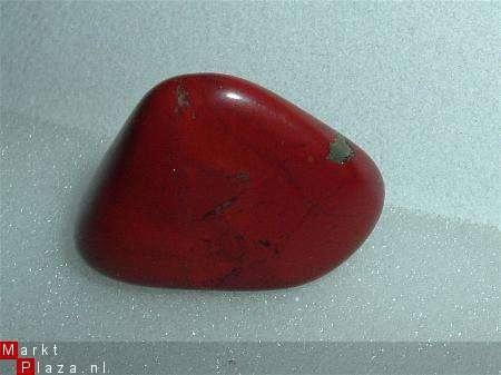 Jaspis Rood Red Jasper #17 met Pyriet trommelsteen - 1