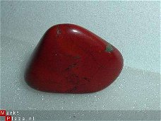 Jaspis Rood Red Jasper  #17 met Pyriet trommelsteen