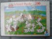 6 oude retro kinderpuzzels lassiehond met poesje, dalmatiers - 5 - Thumbnail