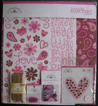 Doodlebug Love Spell Collection papier en hobbypakket. - 1