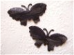 Mooie vlinder van kant ~ 5,5 cm ~ Zwart - 1 - Thumbnail
