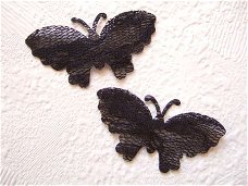 Mooie vlinder van kant ~ 5,5 cm ~ Zwart