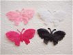 Mooie vlinder van kant ~ 5,5 cm ~ Fuchsia roze - 2 - Thumbnail