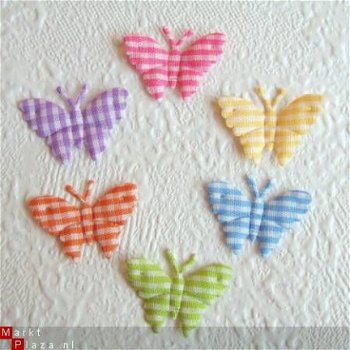 Geruite vlinder ~ 2 cm ~ Zwart - 3