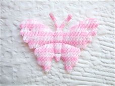 Geruite vlinder ~ 2 cm ~ Roze