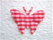 Geruite vlinder ~ 2 cm ~ Rood - 1 - Thumbnail