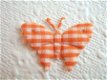 Geruite vlinder ~ 2 cm ~ Oranje - 1 - Thumbnail