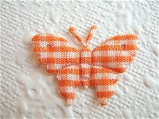 Geruite vlinder ~ 2 cm ~ Oranje