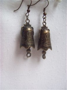 oorbellen antiek bronzen boeddha klokjes buddha budah
