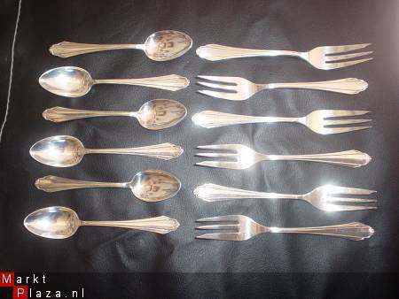 6 verz koffielepels/6 taartvorkjes, Martin,geh. 90 - Afbeelding 4