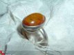 #14 Zilveren ring met Barnsteen Honeymoon - 1 - Thumbnail