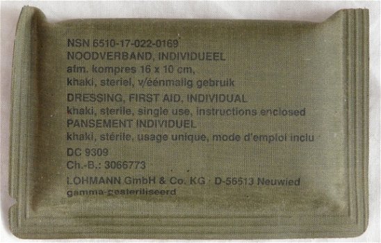 Verband Pakje, Nood, 16x10cm, Koninklijke Landmacht, 1993.(Nr.1) - 0