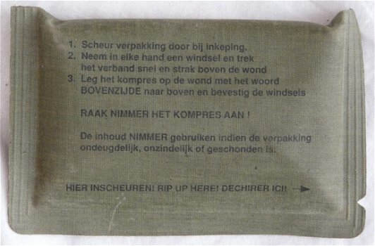 Verband Pakje, Nood, 16x10cm, Koninklijke Landmacht, 1993.(Nr.1) - 1