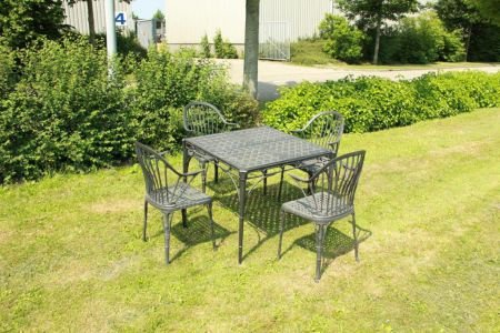 * Zeer mooie tuinset van gietaluminium tafel + 4 stoelen * - 1