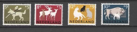 Nederland 1964 Dieren, hond, kat, hert, bison - 1