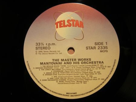 LP Mantovani,1988,the Masterworks,UK pers,Telstar 2335, nst - 1