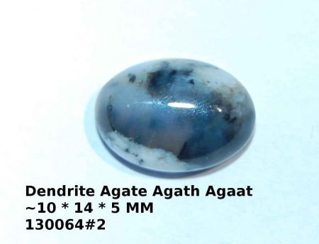 130064#2 Cabochon Dendriet agaat 10 * 14 * 5 MM - 1