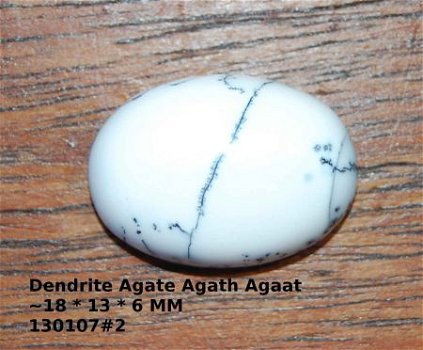 130107#2 Cabochon Dendriet agaat 18 * 13 * 6 MM - 1