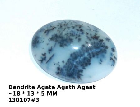 130107#3 Cabochon Dendriet agaat 18 * 13 * 5 MM - 1