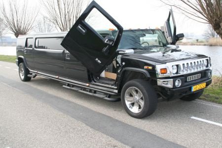 Hummer H2 limousine zwart met Lambo deuren - 1