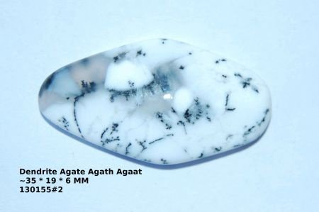 130155#2 Cabochon free form Dendriet agaat 35 * 19 * 6 MM - 1