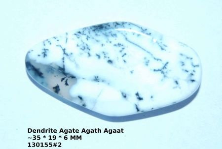 130155#2 Cabochon free form Dendriet agaat 35 * 19 * 6 MM - 2