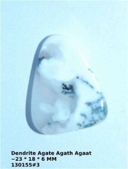 130155#3 Cabochon free form Dendriet agaat 23 * 18 * 6 MM - 1