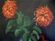 bolchrysanten in tinnen vaas - gesigneerd - 1 - Thumbnail