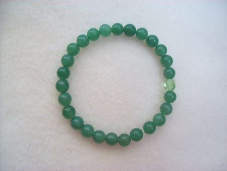 armband groene aventurijn edelsteen met kristal facet kraal - 1