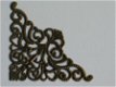 filigree bronze corner 4.6x4.6 cm - 1 - Thumbnail