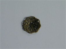 filigree bronze flower small 2 cm