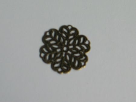 filigree bronze flower 1, 3 cm - 1