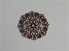 filigree copper flower 1, 3.5 cm