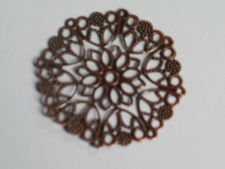 filigree copper flower 2, 4.9 cm - 1