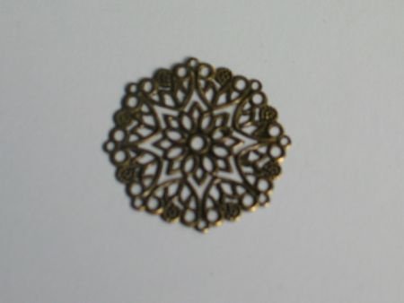 filigree bronze flower 2, 3.5 cm - 1