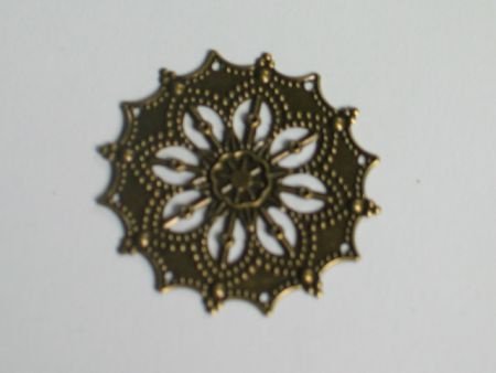 filigree bronze flower 3, 4.5 cm - 1