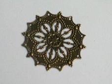 filigree bronze flower 3, 4.5 cm