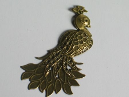 filigree bronze peacock 7x4.2 cm - 1