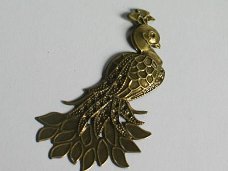 filigree bronze peacock 7x4.2 cm